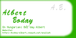 albert boday business card